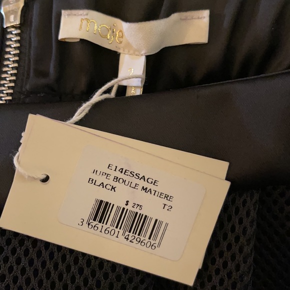 🎉HP!❤️ NWT! Maje ‘Essage’ Luxury Black Tulle Netted Skirt - Picture 5 of 9